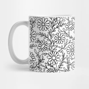 Chamomile Neck Gator White and Black Chamomiles Mug